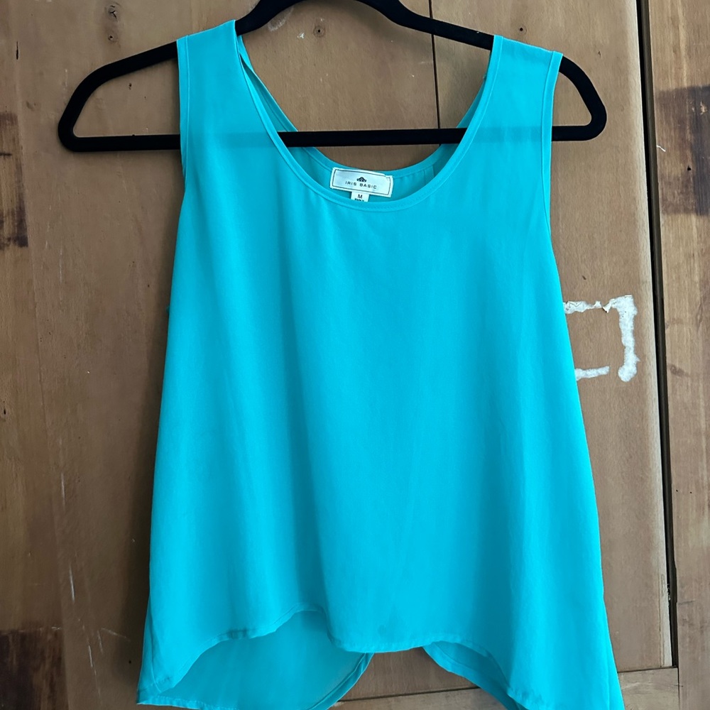 Silky flowy Turquoise Top